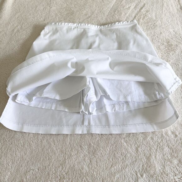 Larry Levine Skort Skirt Size 12 White Cotton Spandex Stretch - Picture 4 of 9